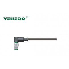 Соединитель кабельный VELLEDQ M8-M04S-2.0PUR/GY (вилка)